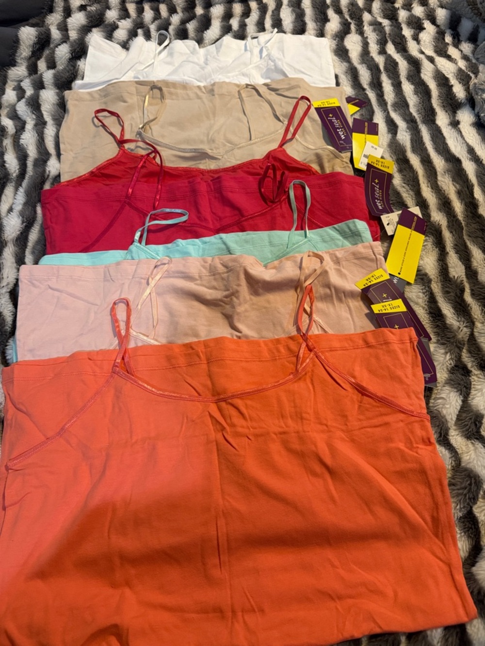 Multi-Color Spaghetti Strap Tank Tops - 7 Pack
